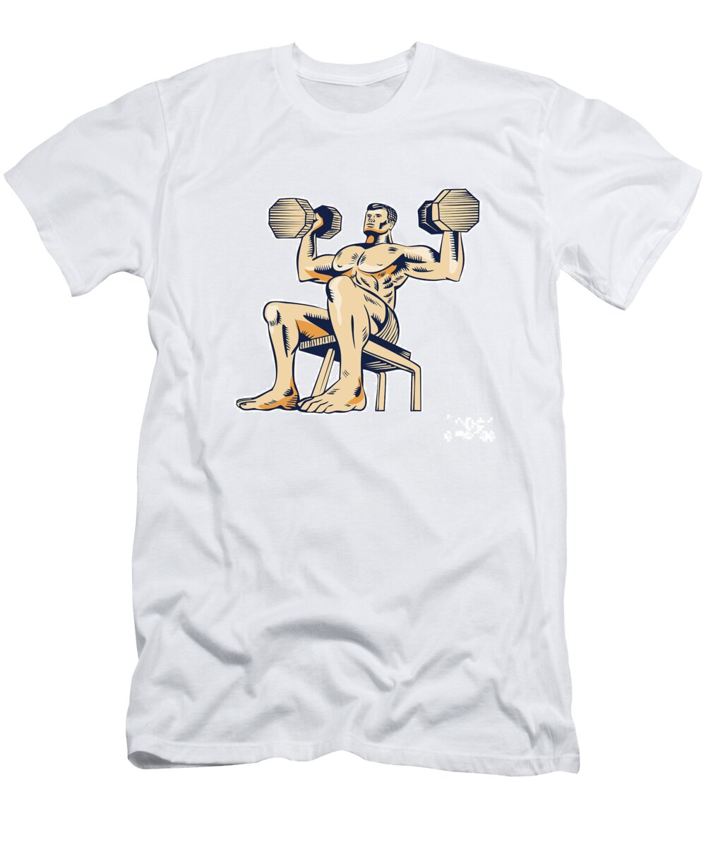 High Intensity Interval Training Dumbbell Etching Aloysius Patrimonio T-Shirt