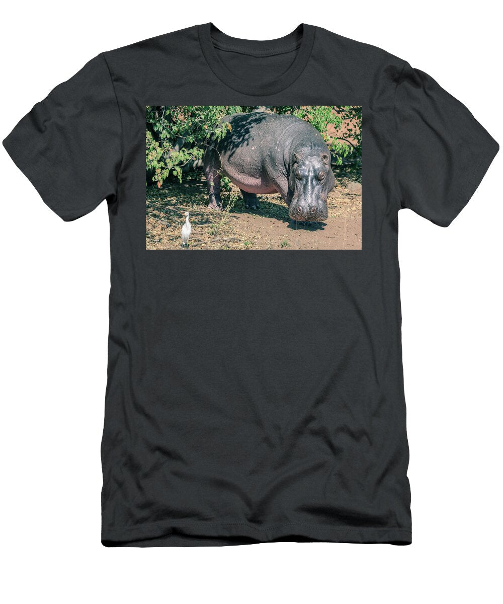 Hippopotamus and Egret Alexey Stiop T-Shirt