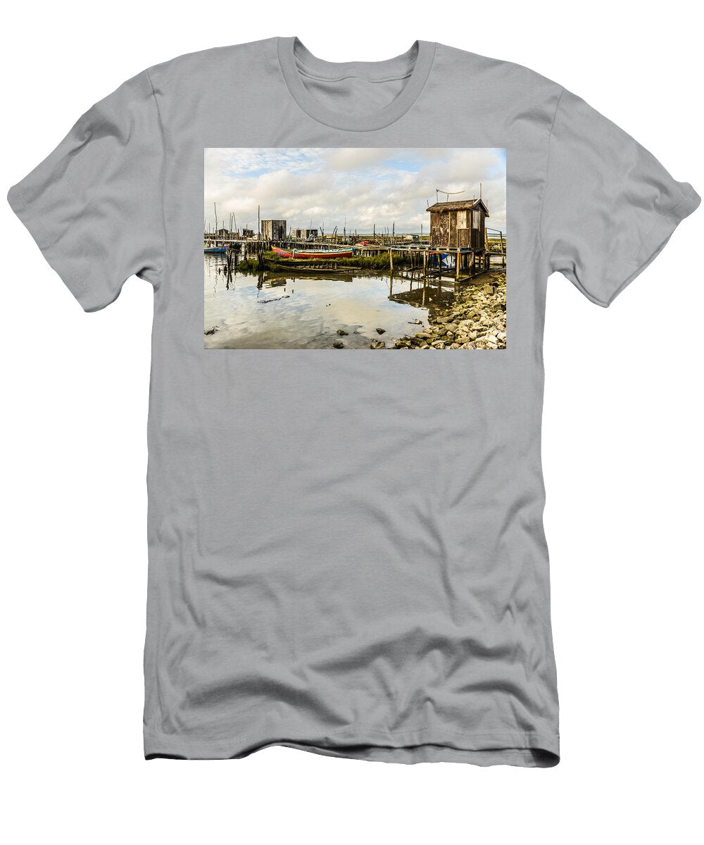 Historic Fishing Pier in Portugal Iii Marco Oliveira T-Shirt