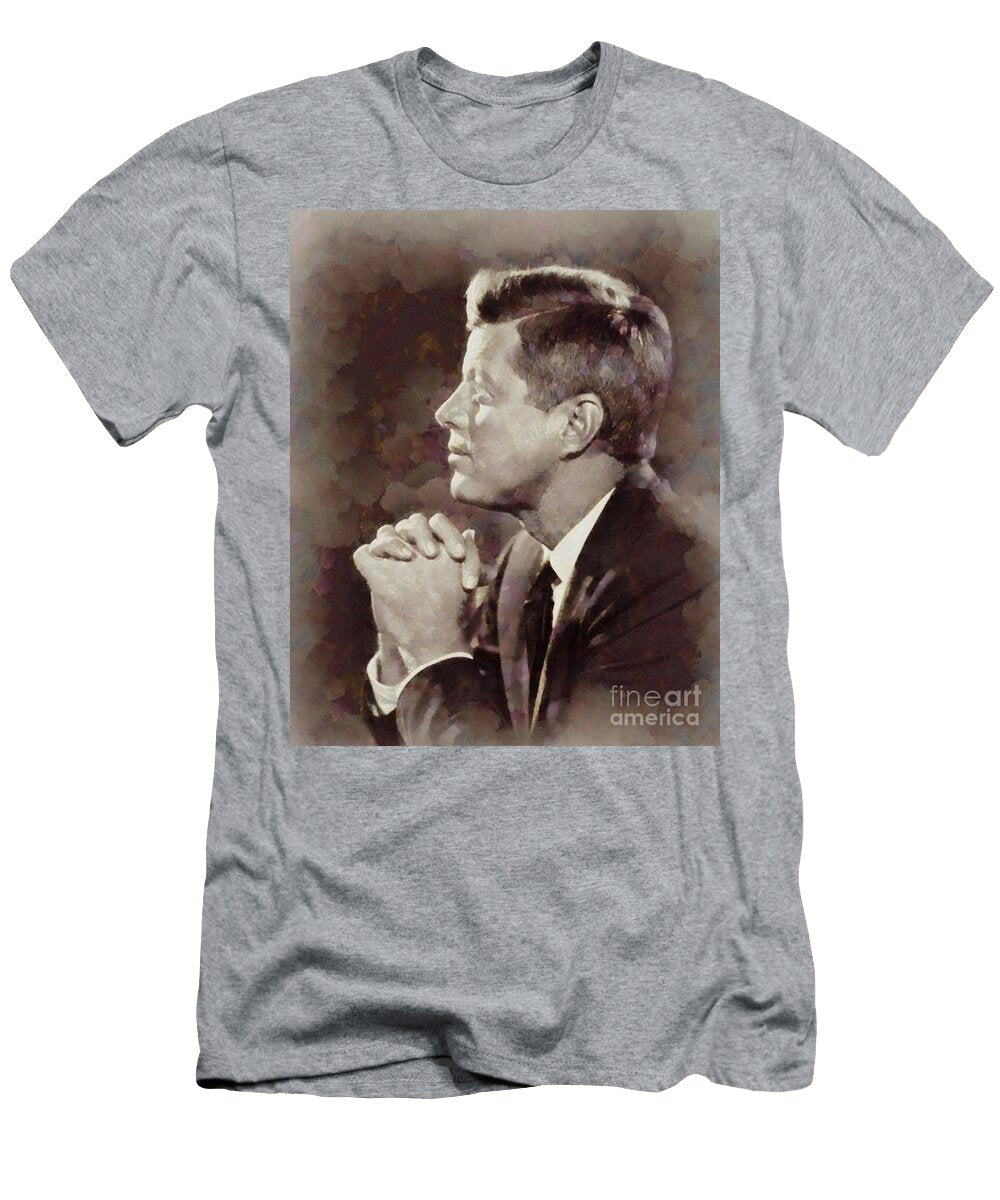 History Portraits John F Kennedy President of the USA By Sarah Kirk Sarah Kirk T-Shirt