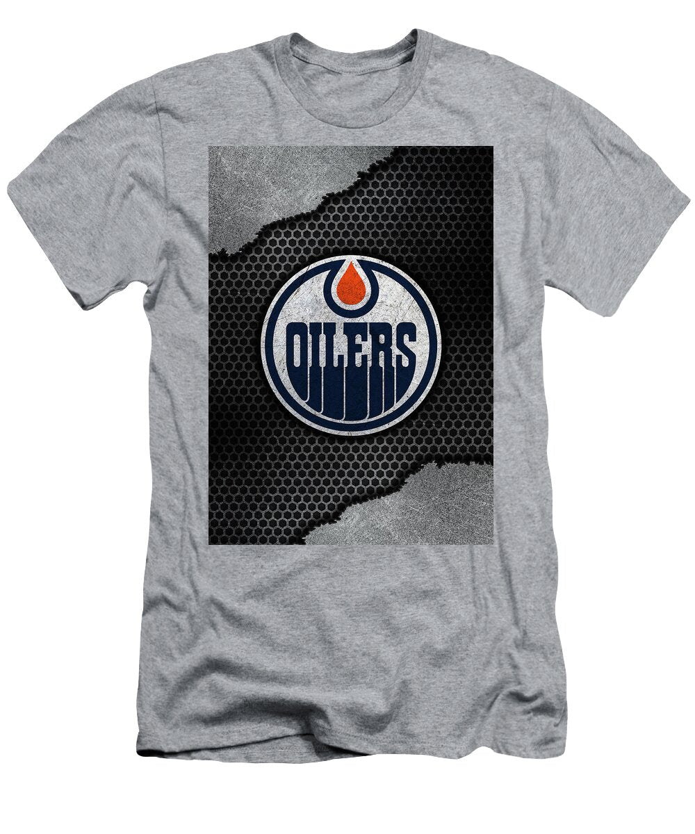 Hockey Metal Art Edmonton Oilers Leith Huber T-Shirt