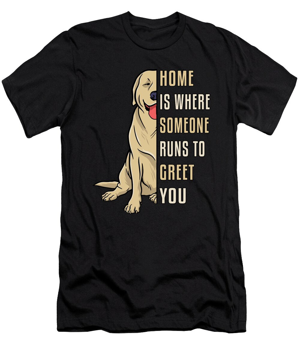 Home Is Where Retriever Dog Lover Puppy Funny Tshirtconcepts Marvin Poppe T-Shirt