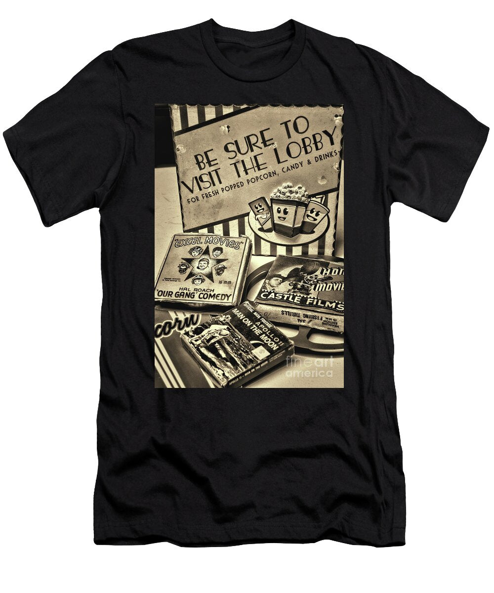 Home Theater Movie Night Retro Sepia Paul Ward T-Shirt