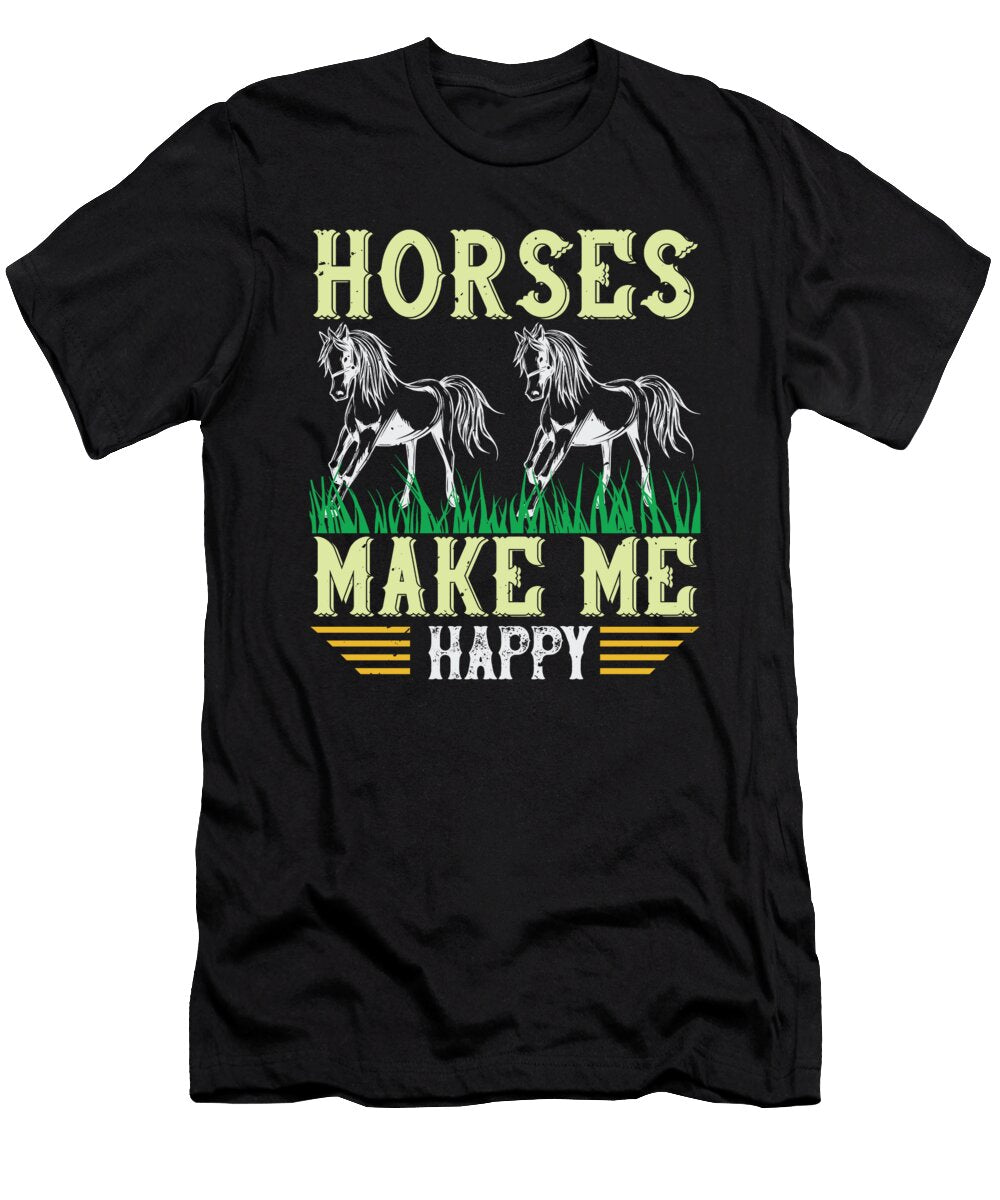 Horses Make Me Happy Jacob Zelazny T-Shirt