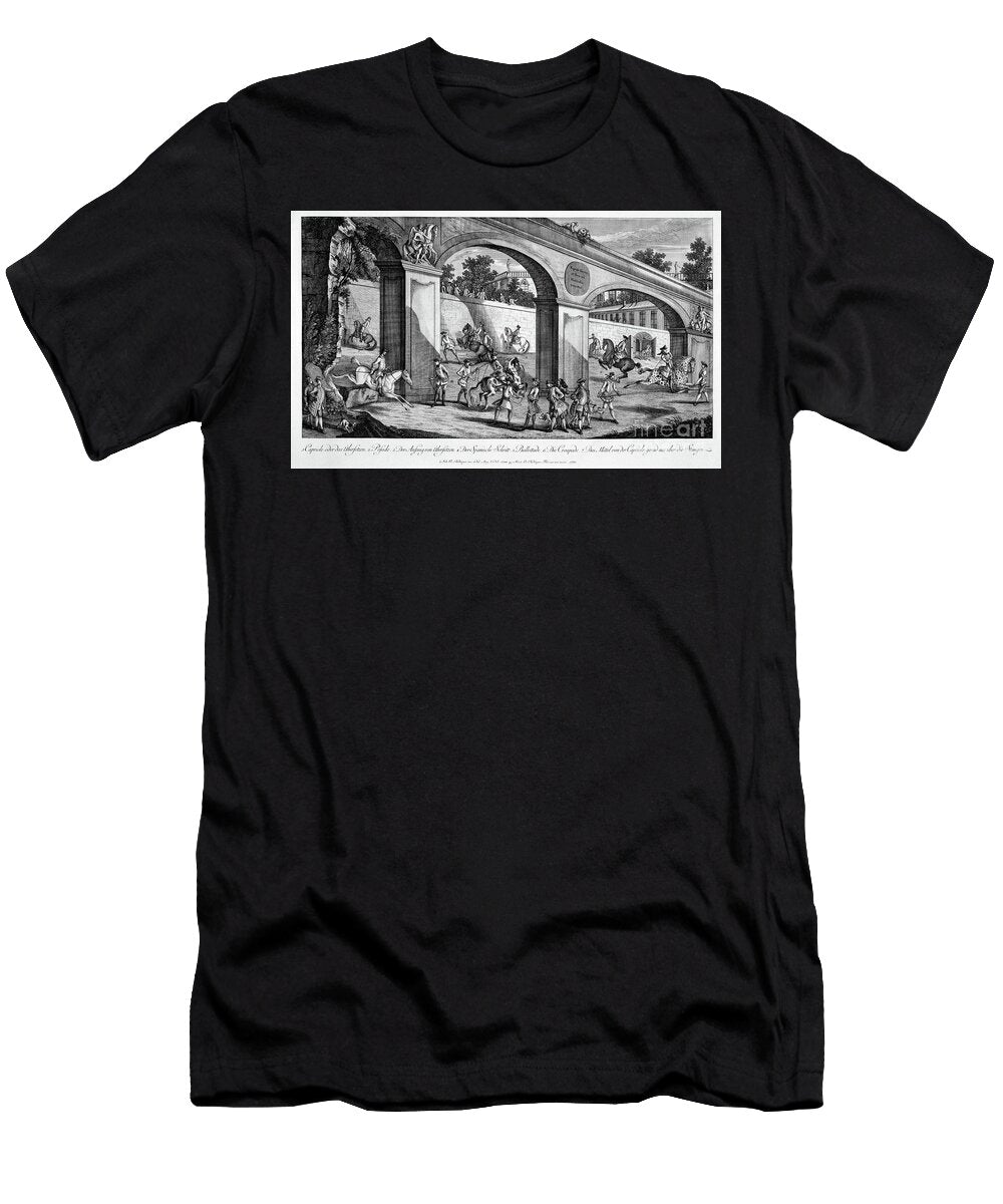 Horses Training for Cavalry Duty From Le Nouveau Manege 1776 Johann Elias Ridinger T-Shirt