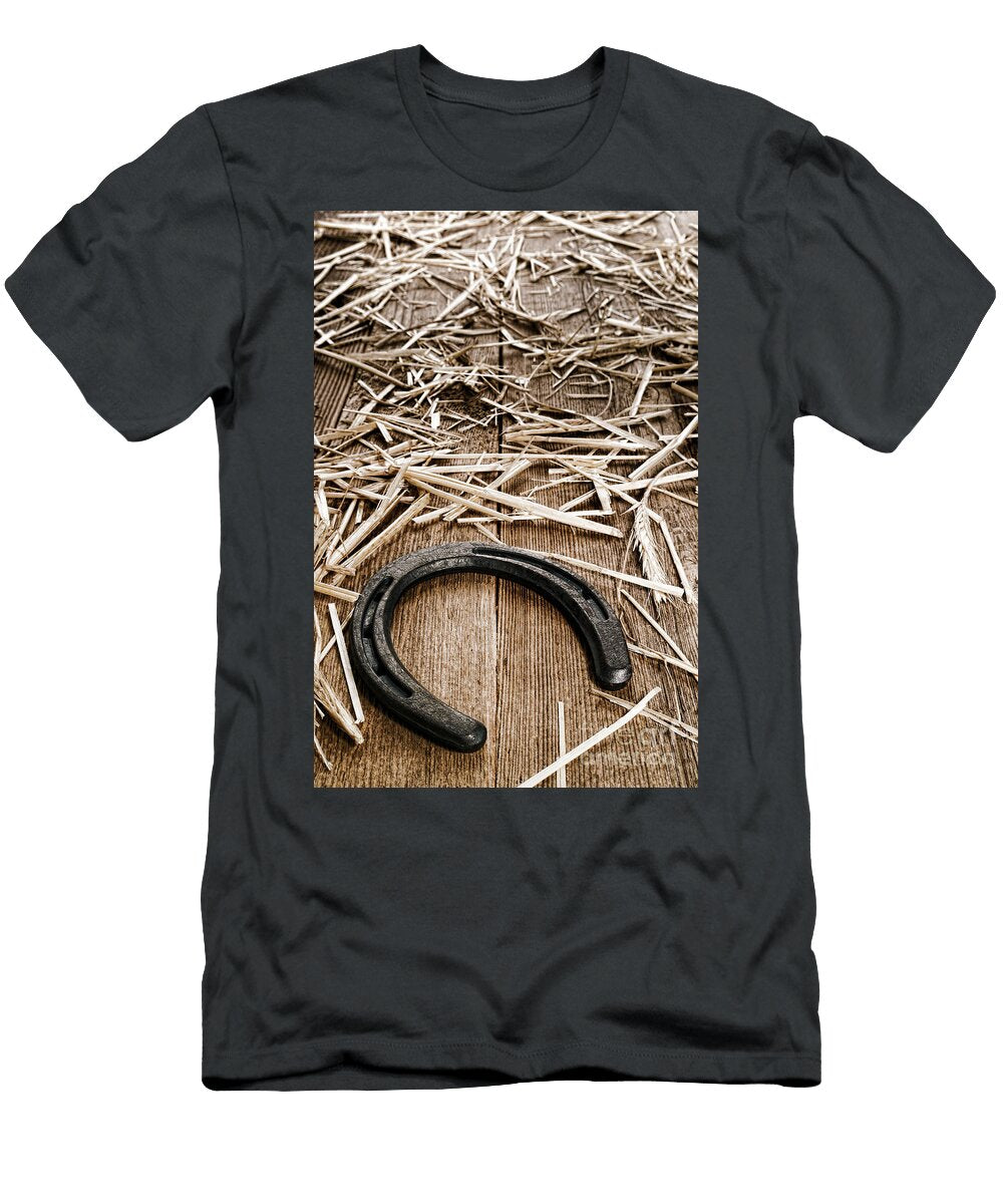Horseshoe on Barn Floor Olivier Le Queinec T-Shirt