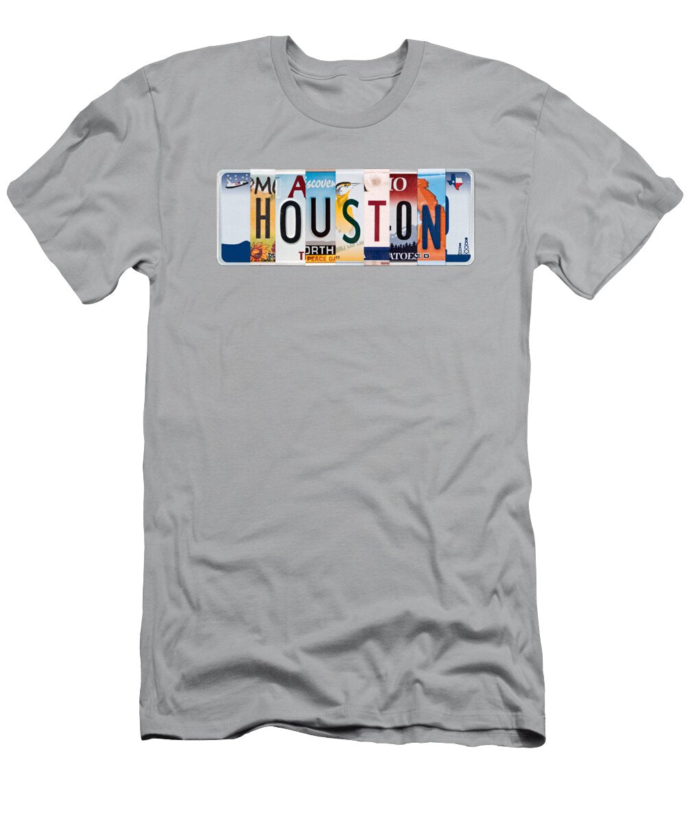 Houston License Plates Collage Delphimages Photo Creations T-Shirt