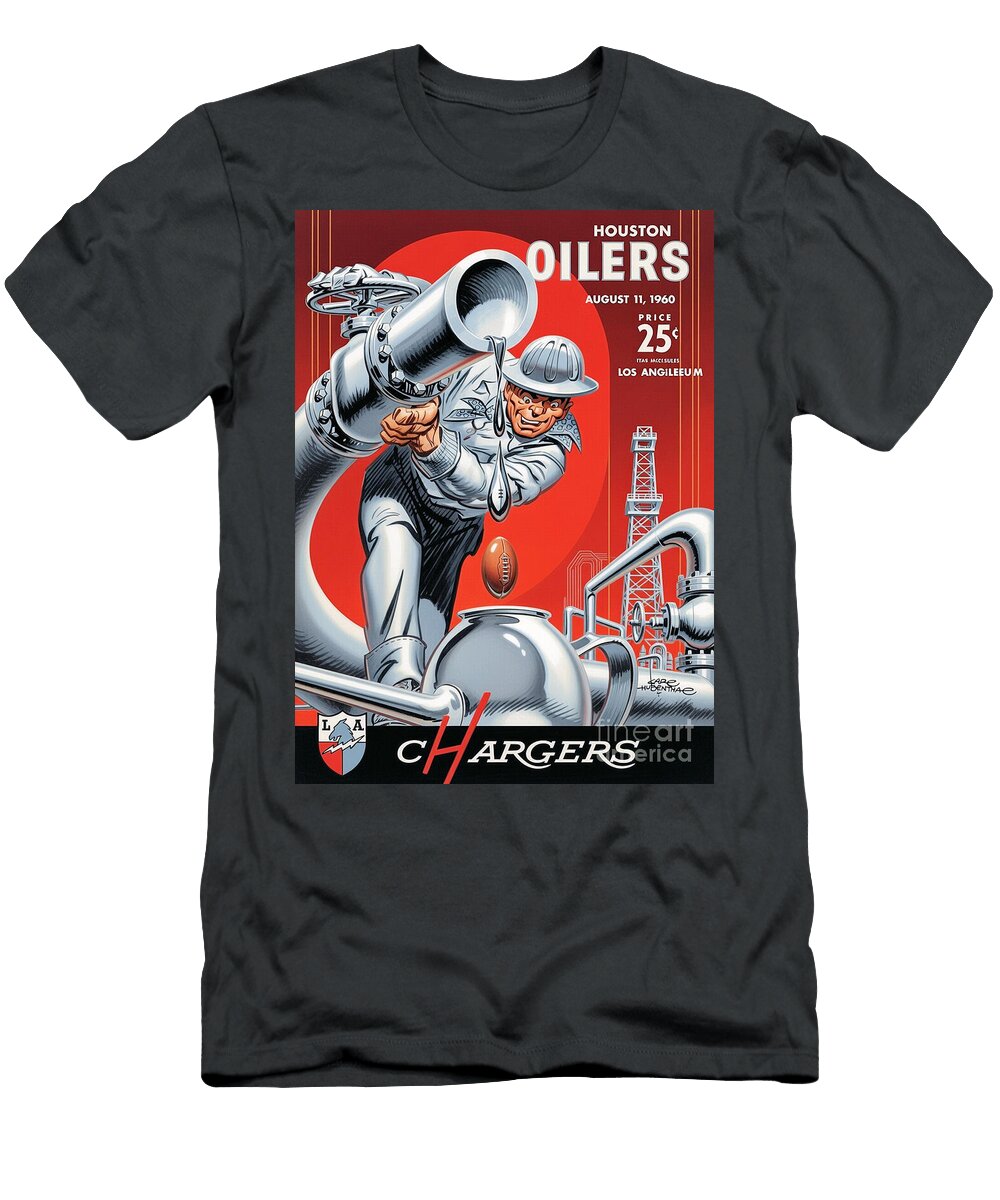 Houston Oilers Vs Los Angeles Chargers 1960 700 Robert Williams T-Shirt
