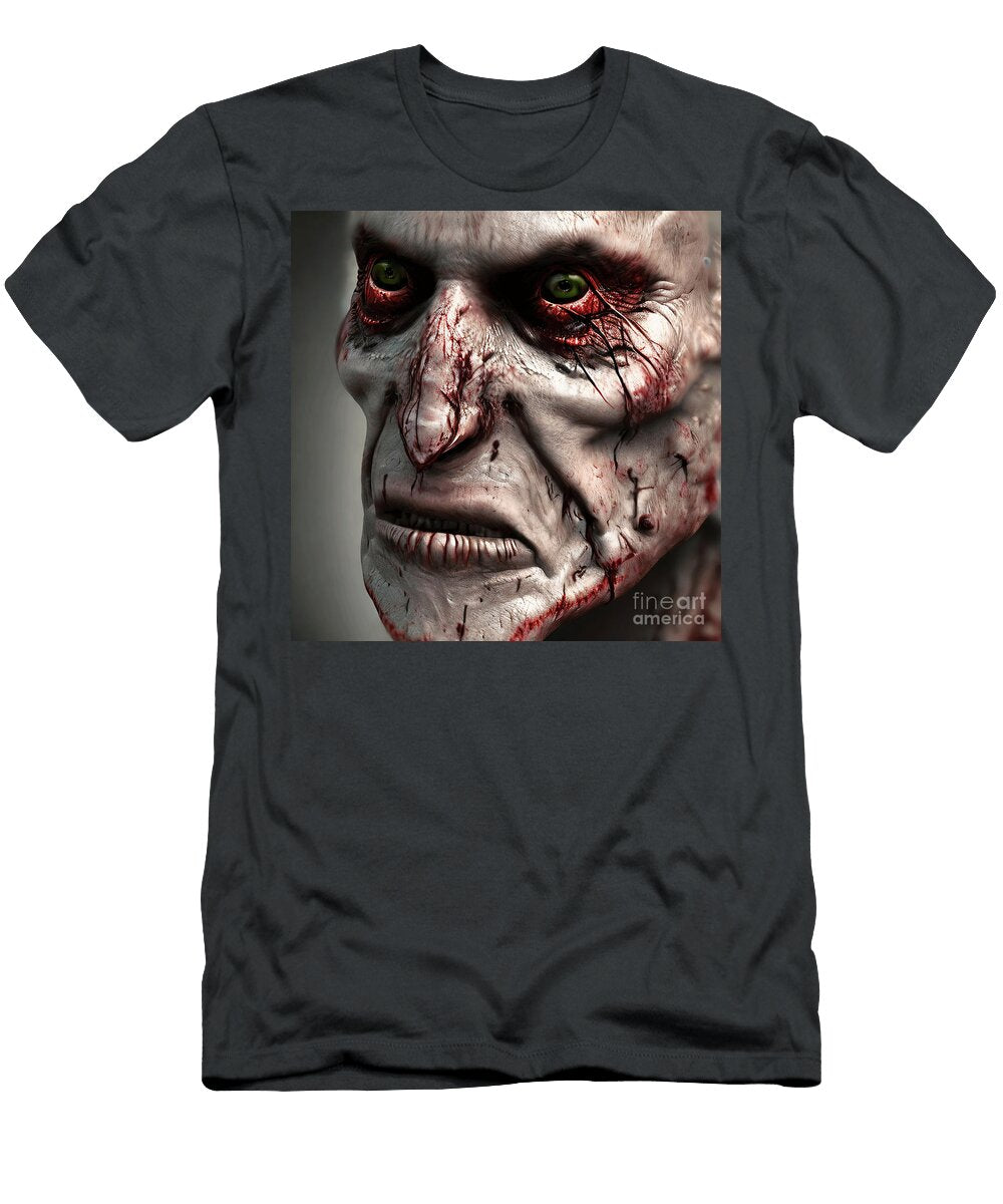 Huge Collection of Close Up Portrait of a Horror Zombie Scary Halloween Face Generative Ai No 01 Mounir Khalfouf T-Shirt