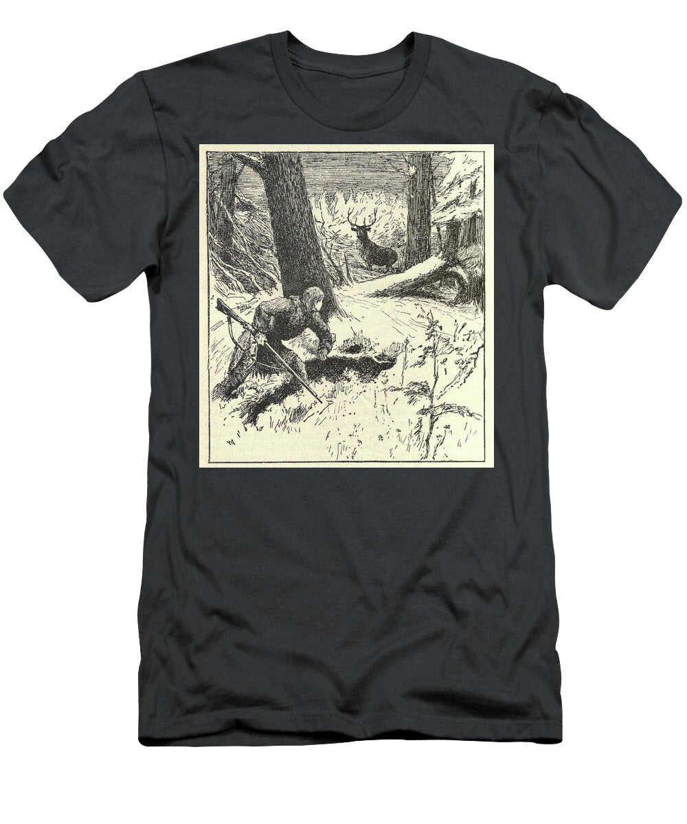 Hunting Deer G1 Historic Illustrations T-Shirt