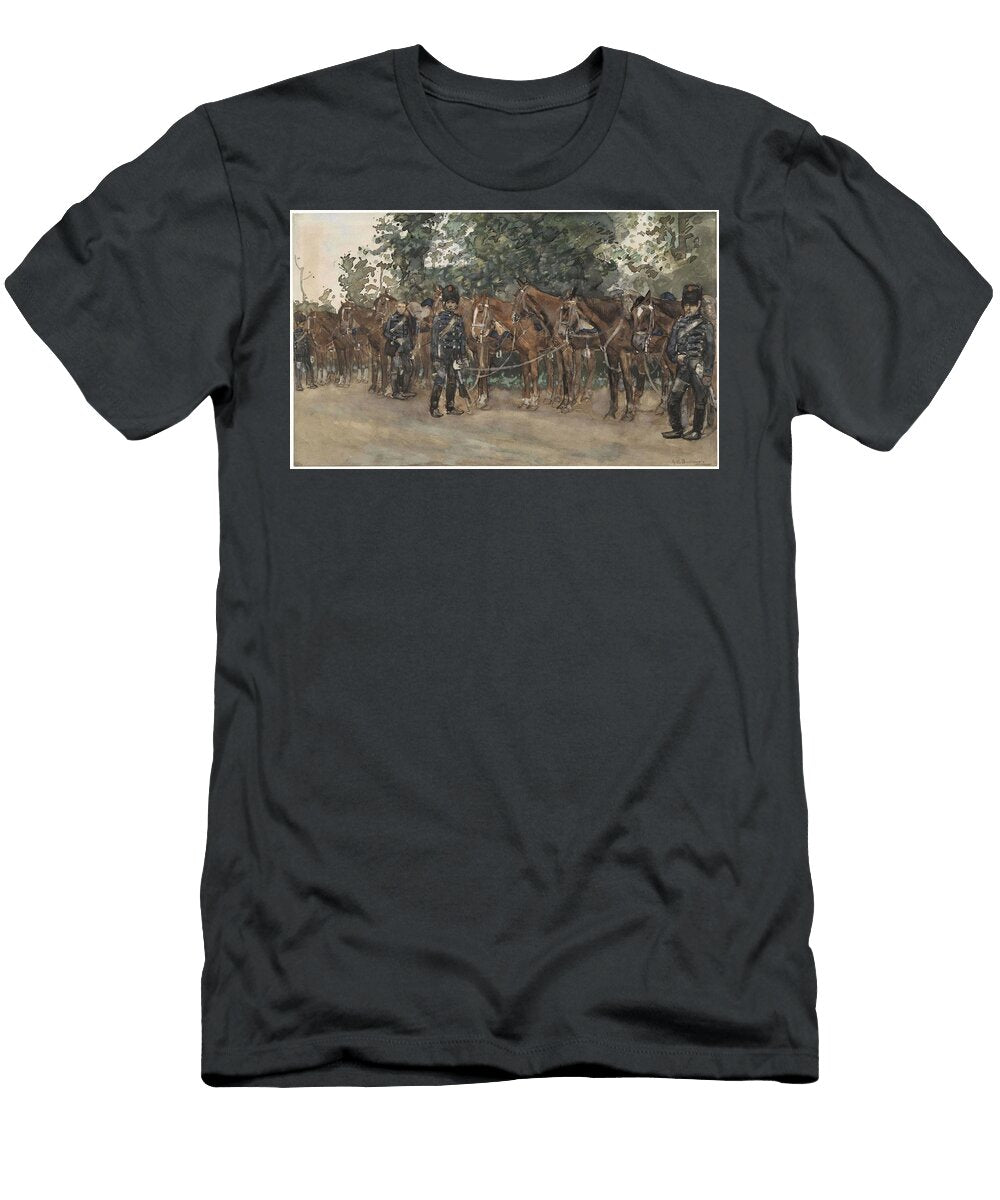 Hussars Standing Next to Their Horses Along the Side of the Road George Hendrik Breitner 1857 1923 T-Shirt