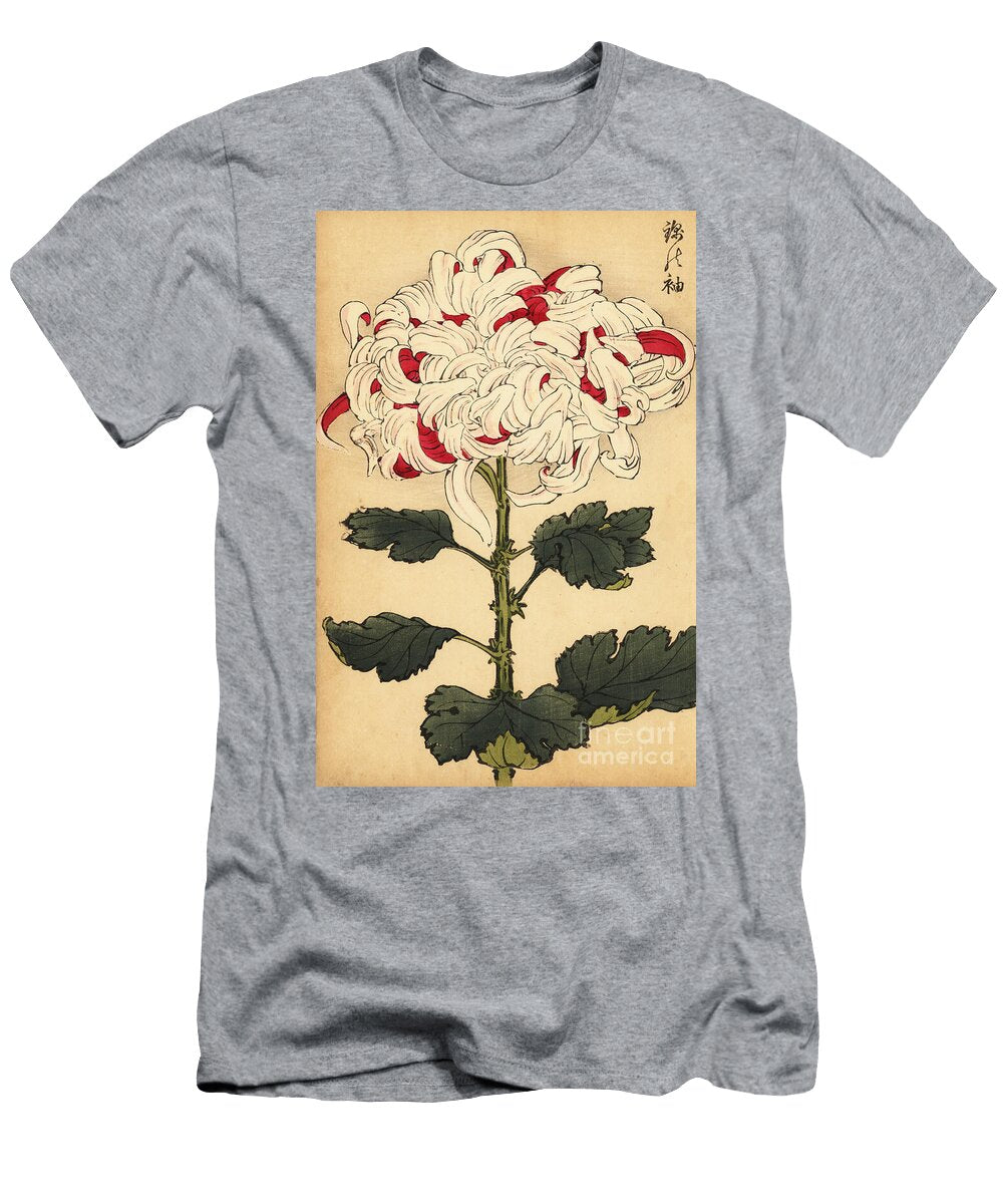 Hybrid White and Scarlet Chrysanthemum Keika Hasegawa T-Shirt