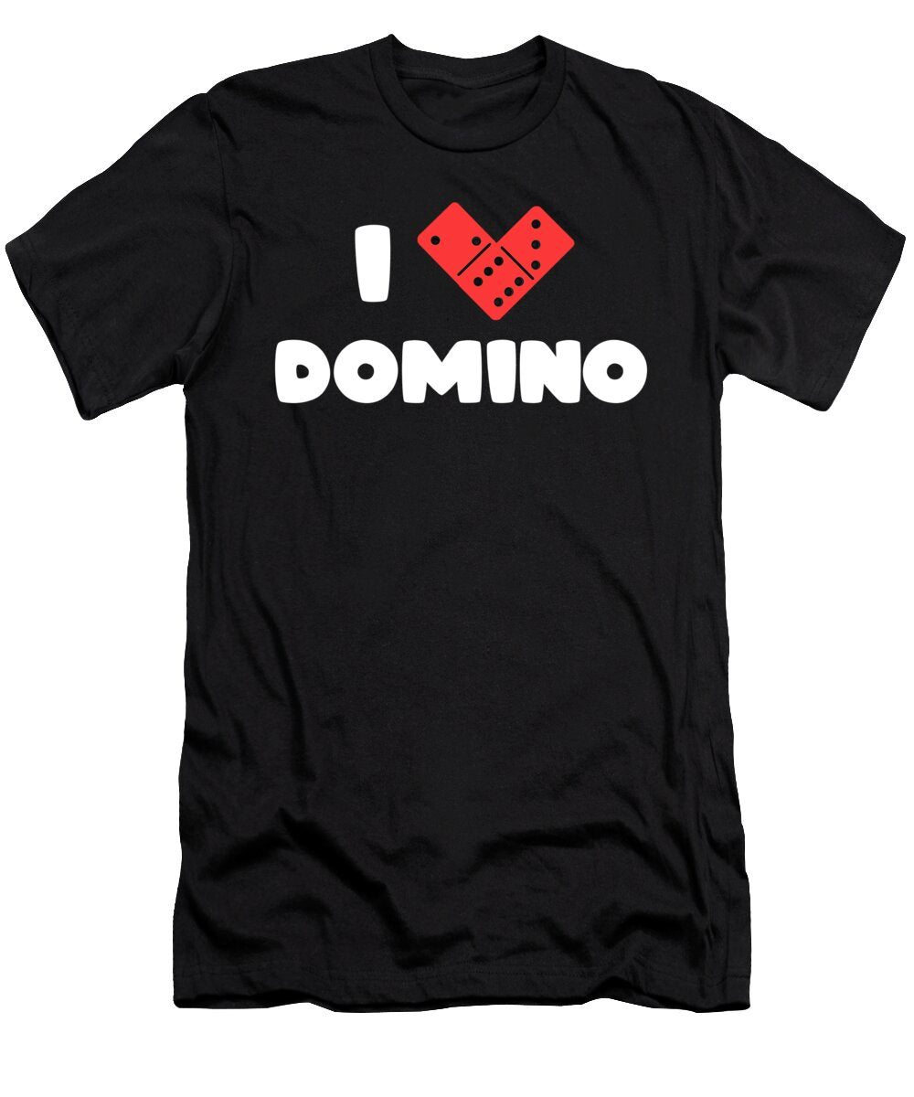 I Love Domino Game Player Tiles Puzzler Game Gift Thomas Larch T-Shirt