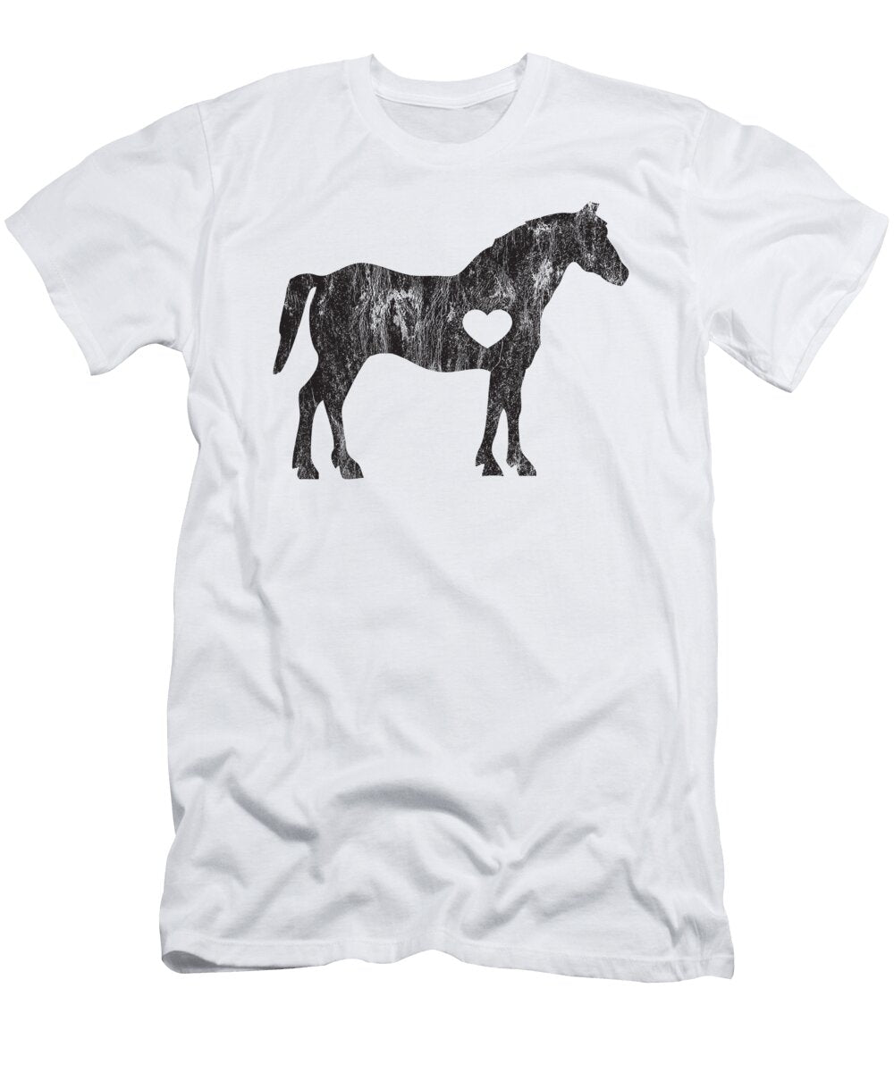I Love Horses Black Rider Cowboy Cowgirl Jockey Henry B T-Shirt