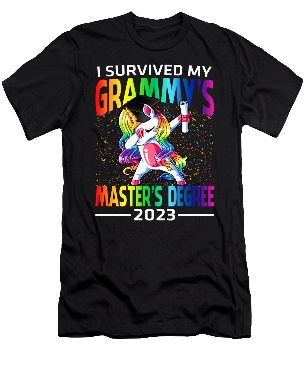 I Survived My Grammys Masters Degree 2023 Unicorn Graduation Graduate Thepassionshop T-Shirt