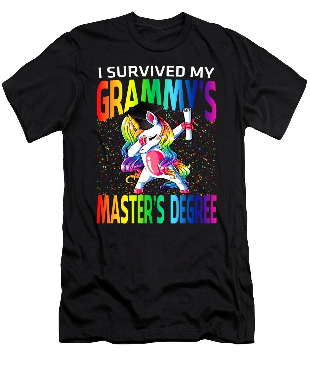 I Survived My Grammys Masters Degree Unicorn Graduation Graduate Thepassionshop T-Shirt