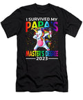 I Survived My Papas Masters Degree 2023 Unicorn Graduation Graduate Thepassionshop T-Shirt