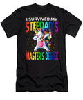 I Survived My Stepdads Masters Degree Unicorn Graduation Graduate Thepassionshop T-Shirt