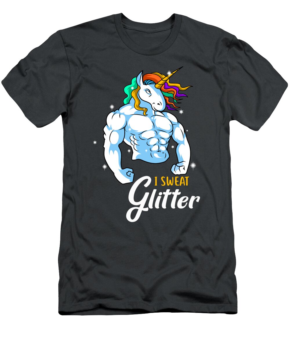 I Sweat Glitter Unicorn Weightlifting for Men Women Kids Athlete Gym Bodybuilding Crazy Squirrel T-Shirt