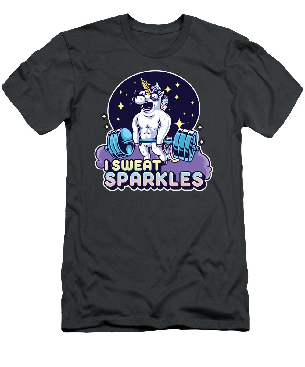 I Sweat Sparkles Funny Lifting Gym Workout Unicorn Matthew Chan T-Shirt