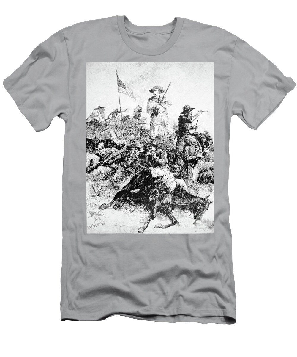 Illustration of the Battle of Little Bighorn 25th June 1876 Alfred Rudolph Waud T-Shirt