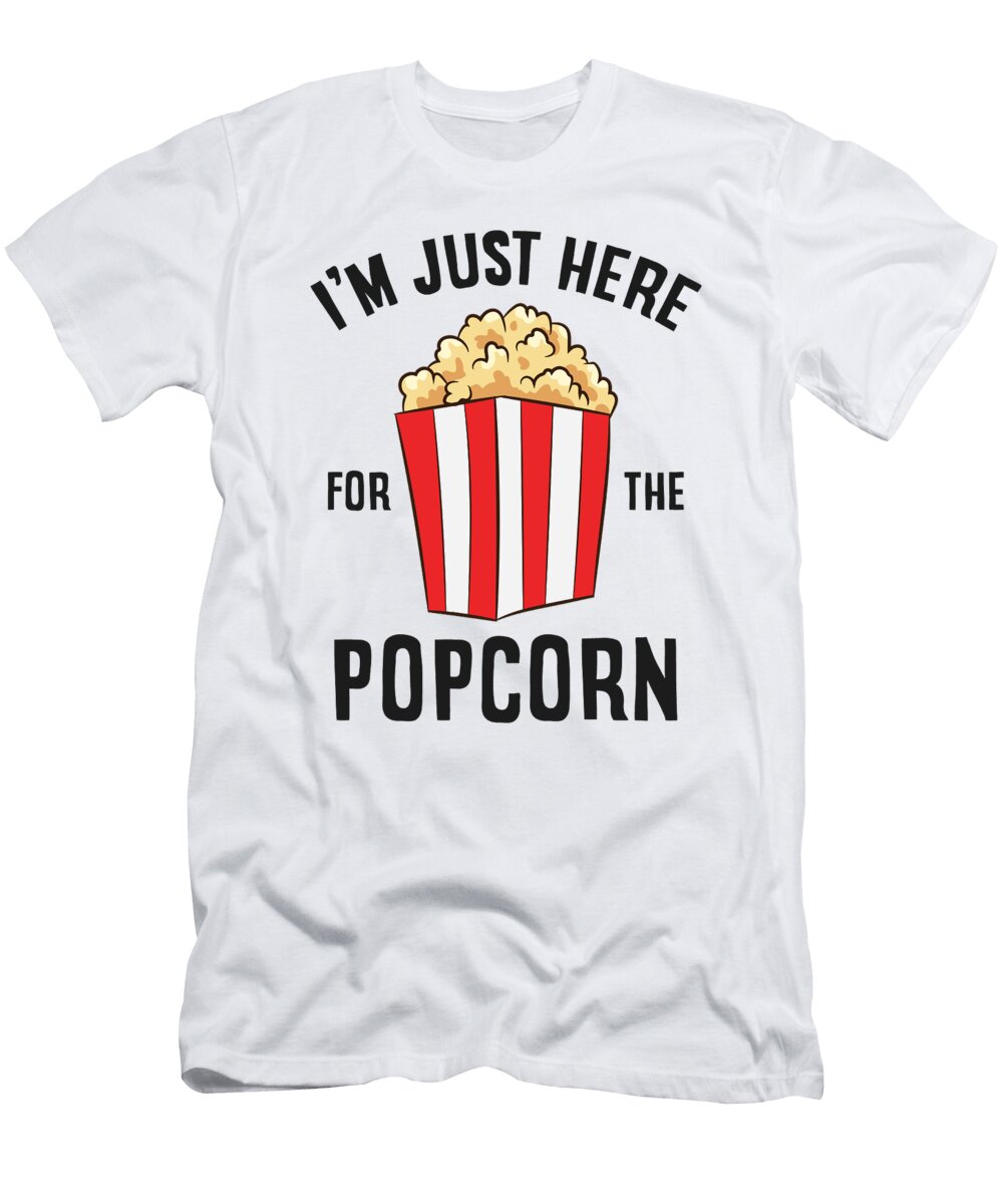 Im Just Here for the Popcorn Cinema Watching Movies Popcorn Eq Designs T-Shirt