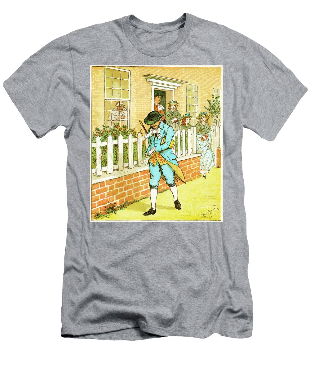 In Islington There Lived a Manof Whom the World Might Saythat Still a Godly Race He Ran Illustration for Elegy on a Mad Dog By Oliver Goldsmith Randolph Caldecott T-Shirt
