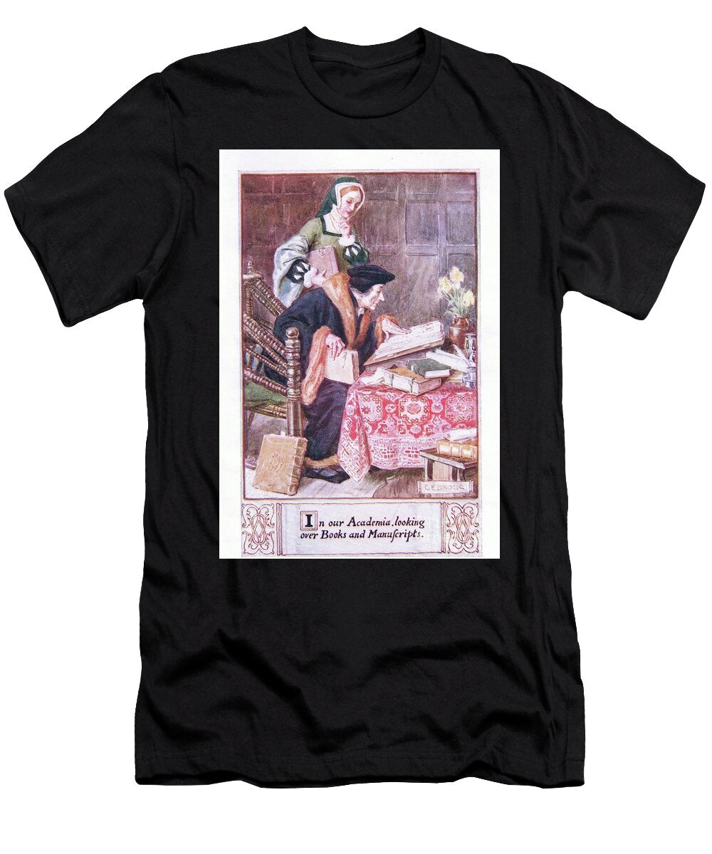 In Our Academia Looking Over Books and Manuscripts Charles Edmund Brock T-Shirt