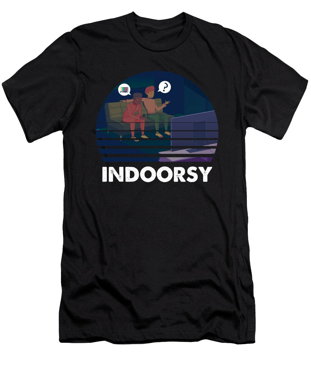 Indoorsy Watching Television Tv Series Movie Show Gift Thomas Larch T-Shirt