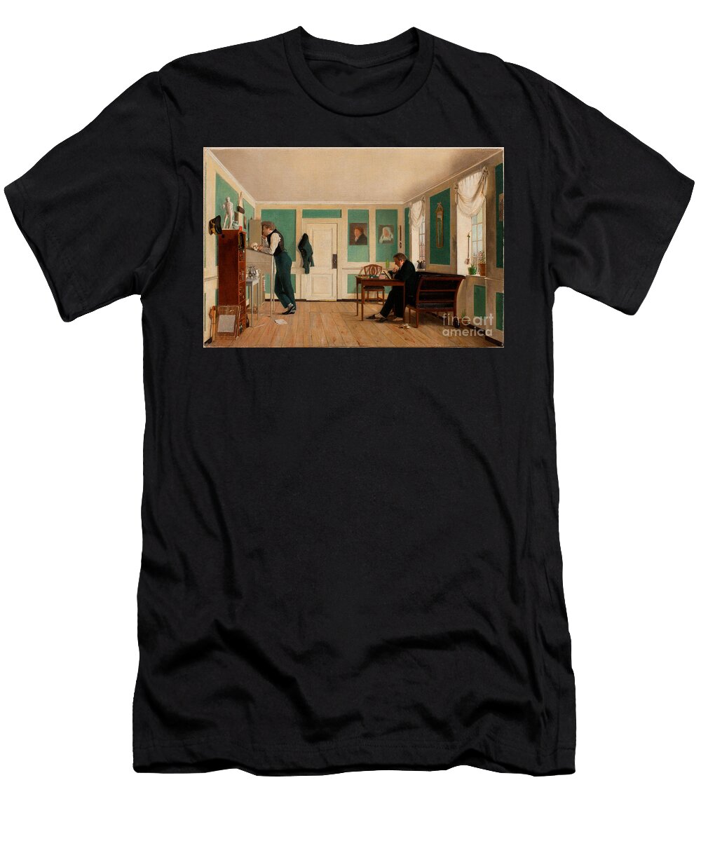 Interior From Amaliegade Captain Carl Ludvig Bendz Standing and Dr Jacob Christian Bendz Seated 1829 Wilhelm Ferdinand Bendz T-Shirt