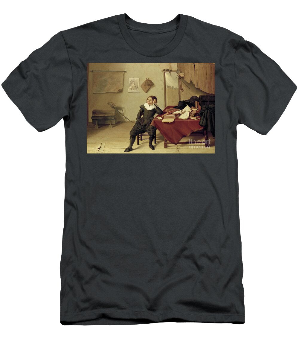 Interior of a Room with a Man Seated At a Table 17th Century Jan Davidsz De Heem T-Shirt