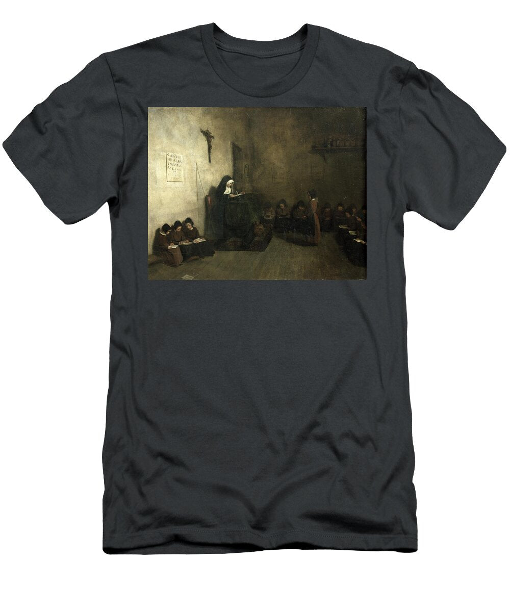 Interior of a School for Orphaned Girls 1850 Oil on Canvas Francois Bonvin T-Shirt