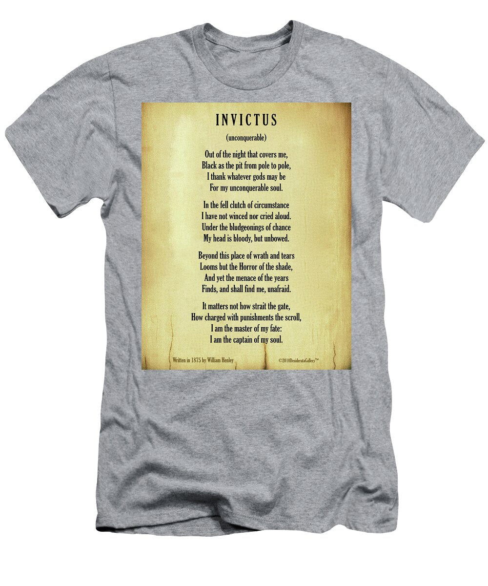 Invictus Motivational Poem Written in 1875 Wood Plank Design Desiderata Gallery T-Shirt