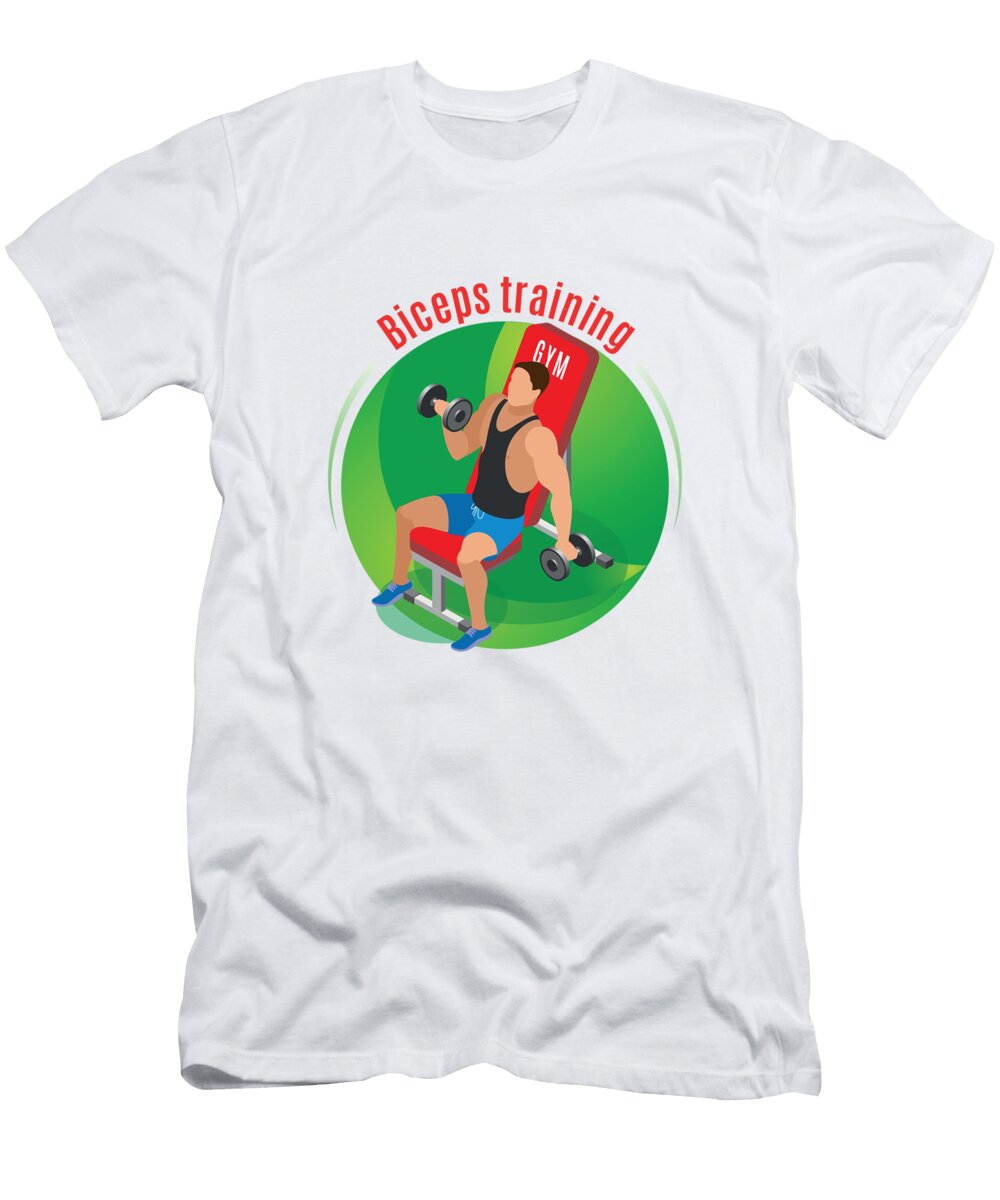 Isometric Strong Biceps Fitness Training Daniel Gallego T-Shirt