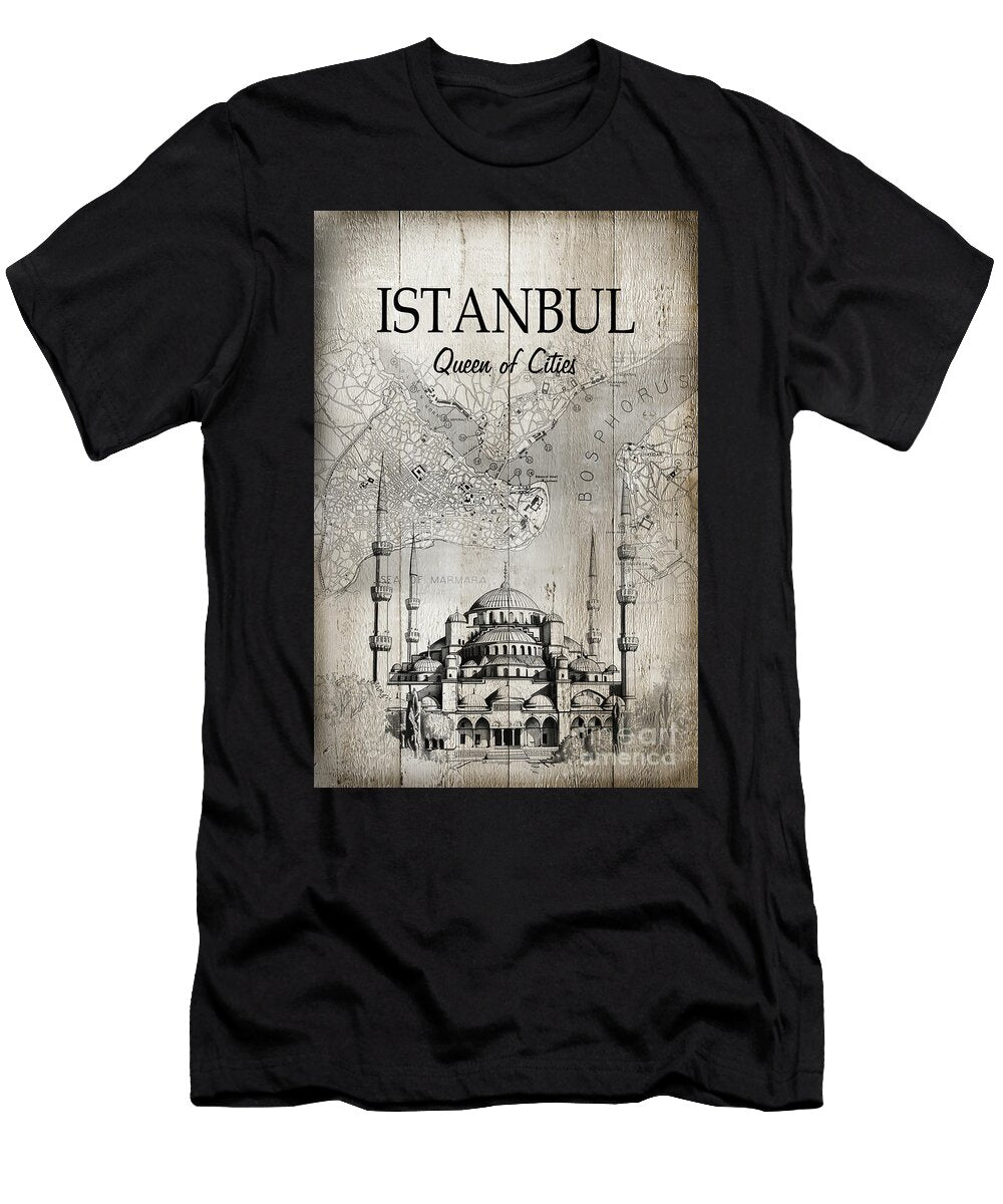 Istanbul Queen of Cities Travel Poster Delphimages Photo Creations T-Shirt