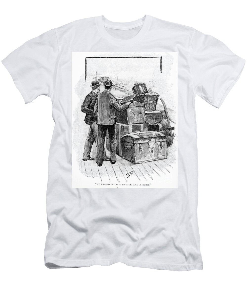 It Passed with a Rattle and a Roar Illustration for the Final Problem By Arthur Conan Doyle 1859 1930 Published in Strand Magazine December 1893 Sidney Paget T-Shirt