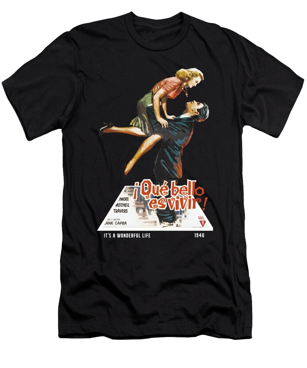 Its a Wonderful Life 1946 3d Movie Poster Stars on Art T-Shirt