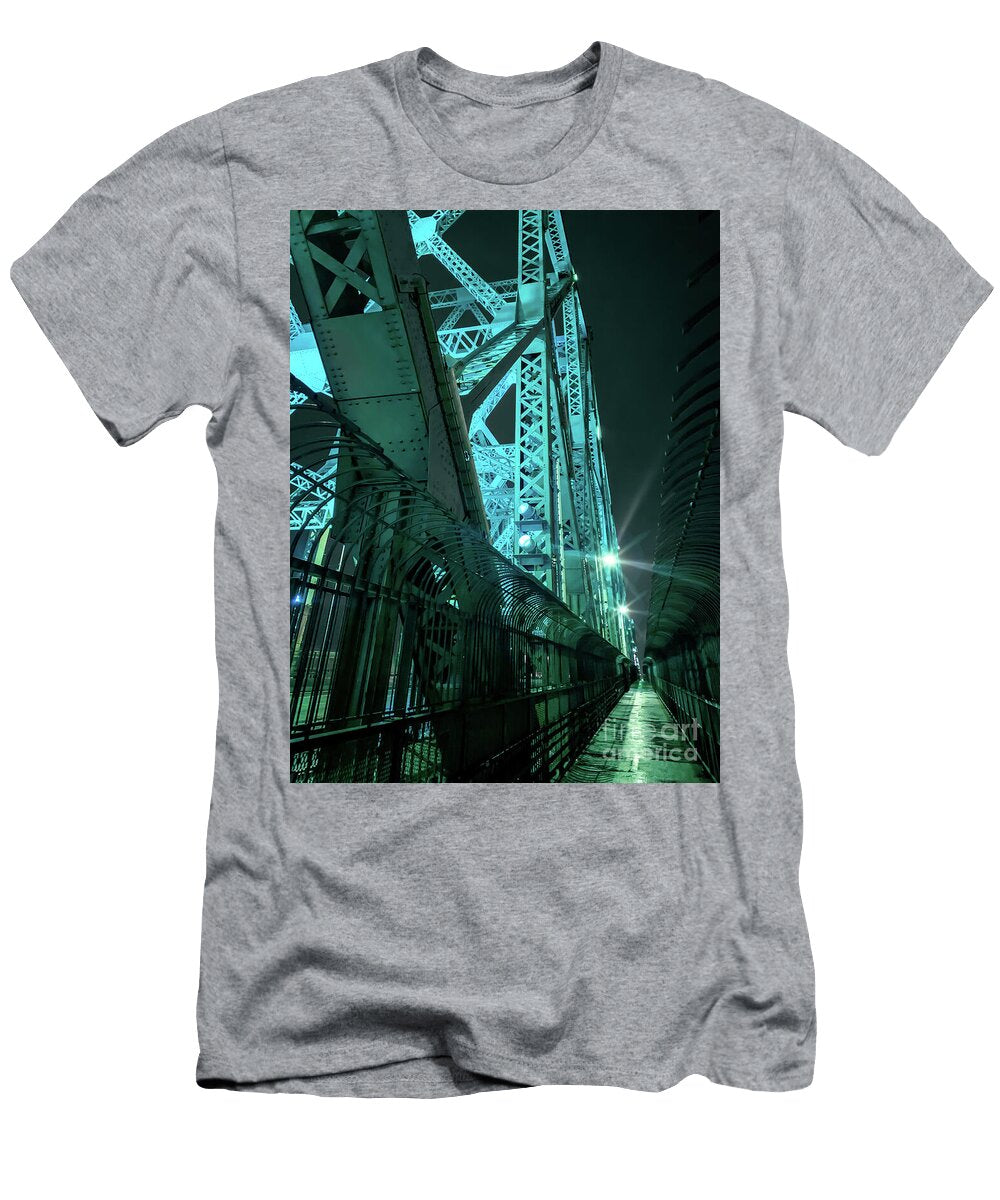 Jacques Cartier Bridge in Blue Montreal Delphimages Photo Creations T-Shirt