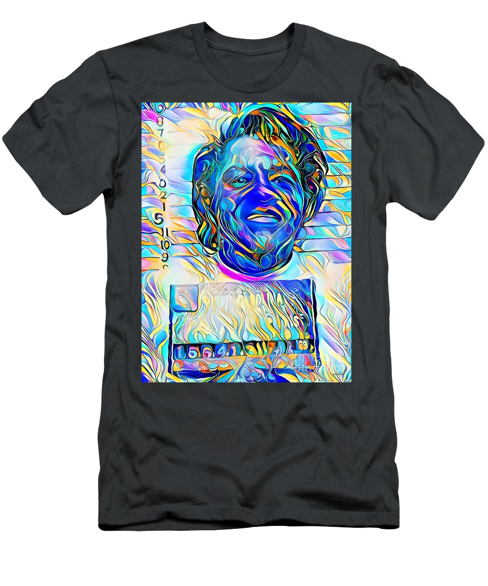 James Brown Mugshot in Vibrant Painterly Wavy Colors 20200523 Wingsdomain Art and Photography T-Shirt