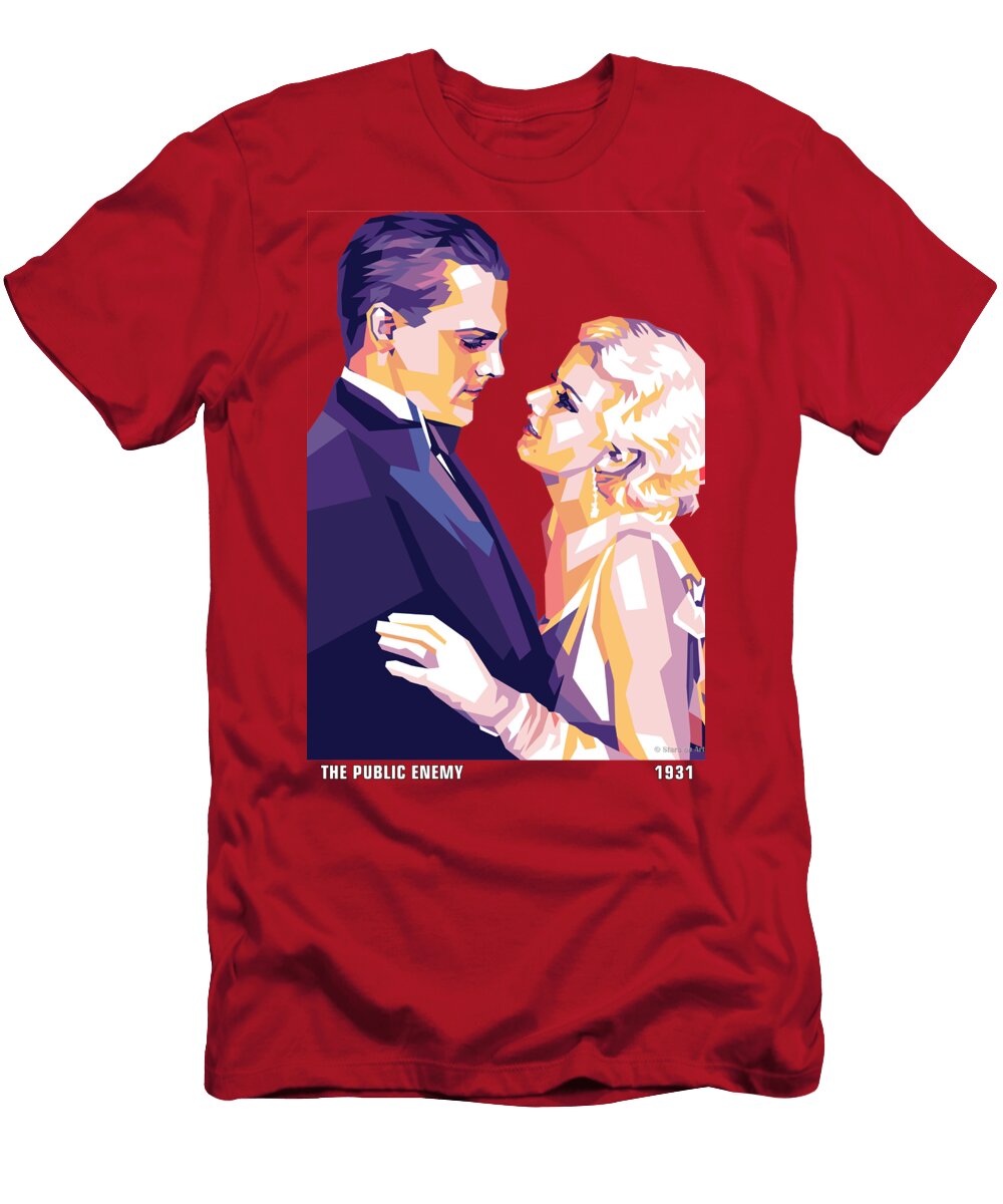 James Cagney and Jean Harlow Stars on Art T-Shirt