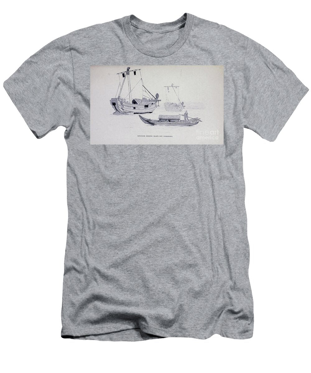 Japanese Fishing Boat Off Yokohama E1 Historic Illustrations T-Shirt