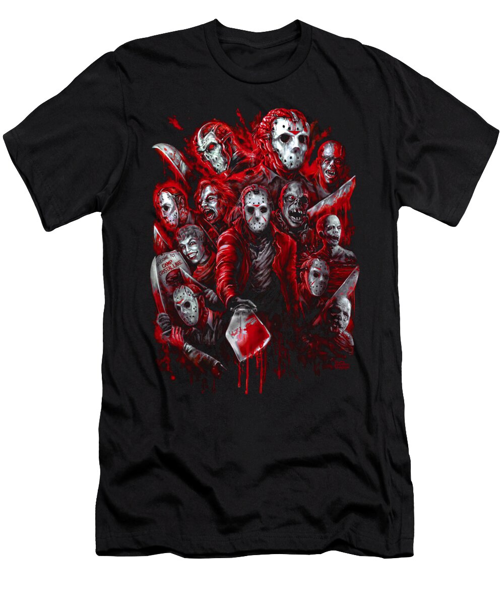 Jason Voorhees Many Faces Art Print Slasher Horror Tribute Scott Jackson Monsterman Graphic T-Shirt