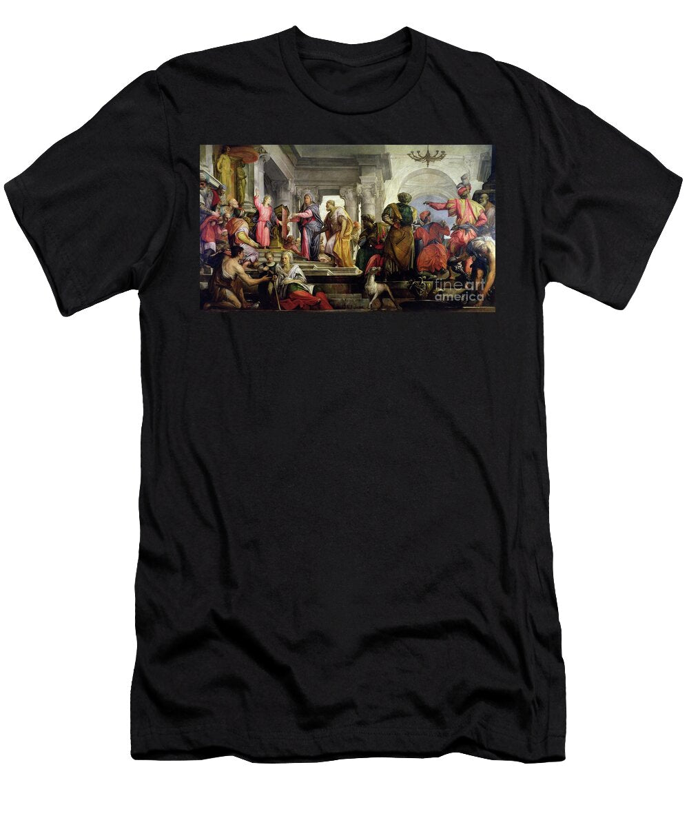 Jesus with the Doctors Oil on Panel Giovanni Antonio Fumiani T-Shirt