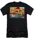 Jewish Montreal Restaurant Hockey Art Winter Scene Pizza Pita Kosher Decarie Diner Canadian Painting Carole Spandau T-Shirt