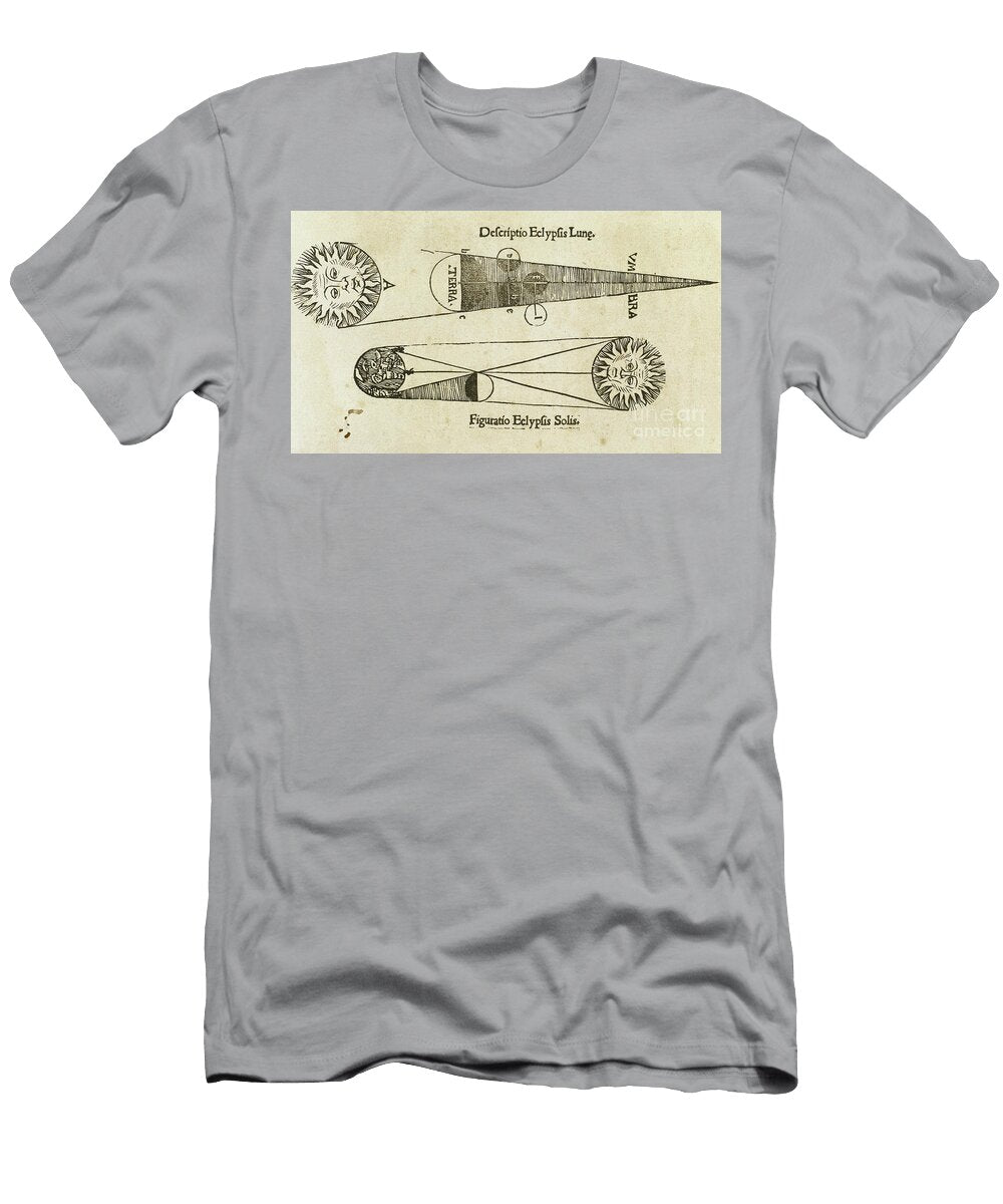 Johannes De Sacrobosco C 1195 C 1256 De Sphaera Mundi C 1230 Solar and Lunar Eclipse Unknown Artist T-Shirt