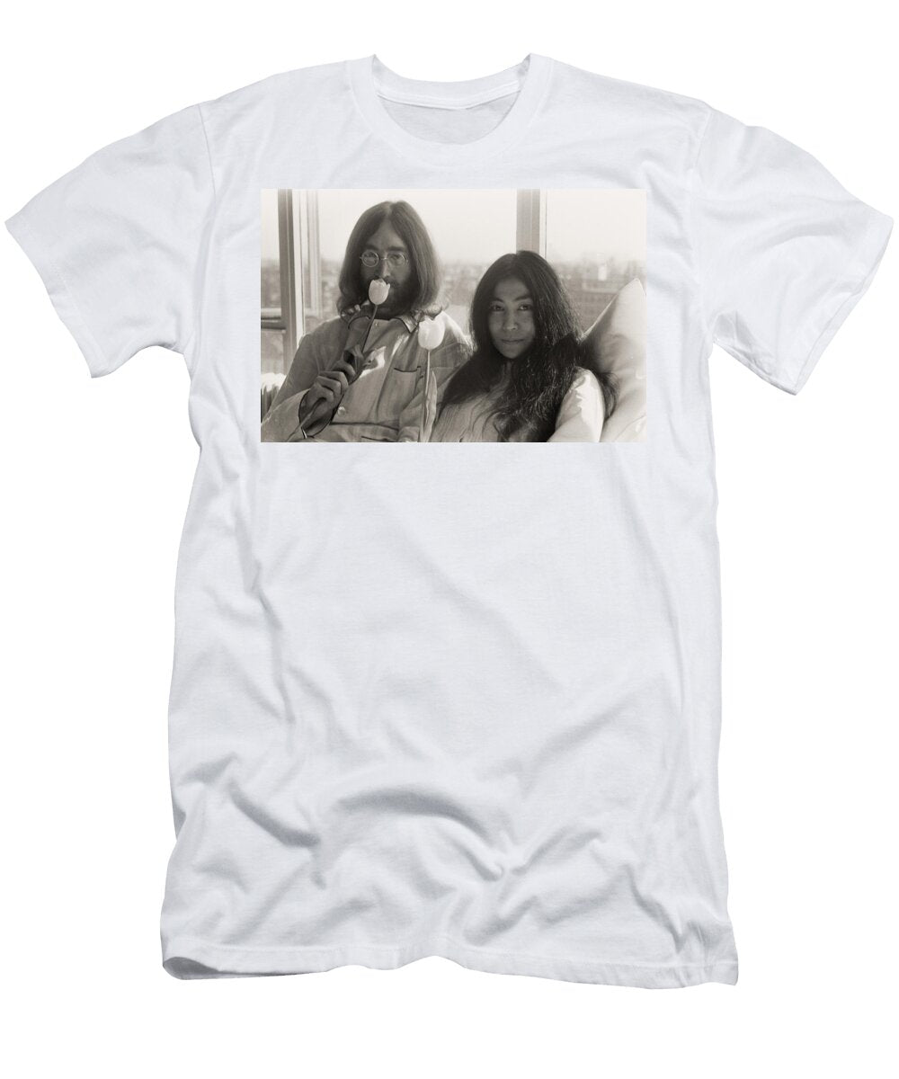 John Lennon and Yoko Ono Relaxing Orca Art Gallery T-Shirt