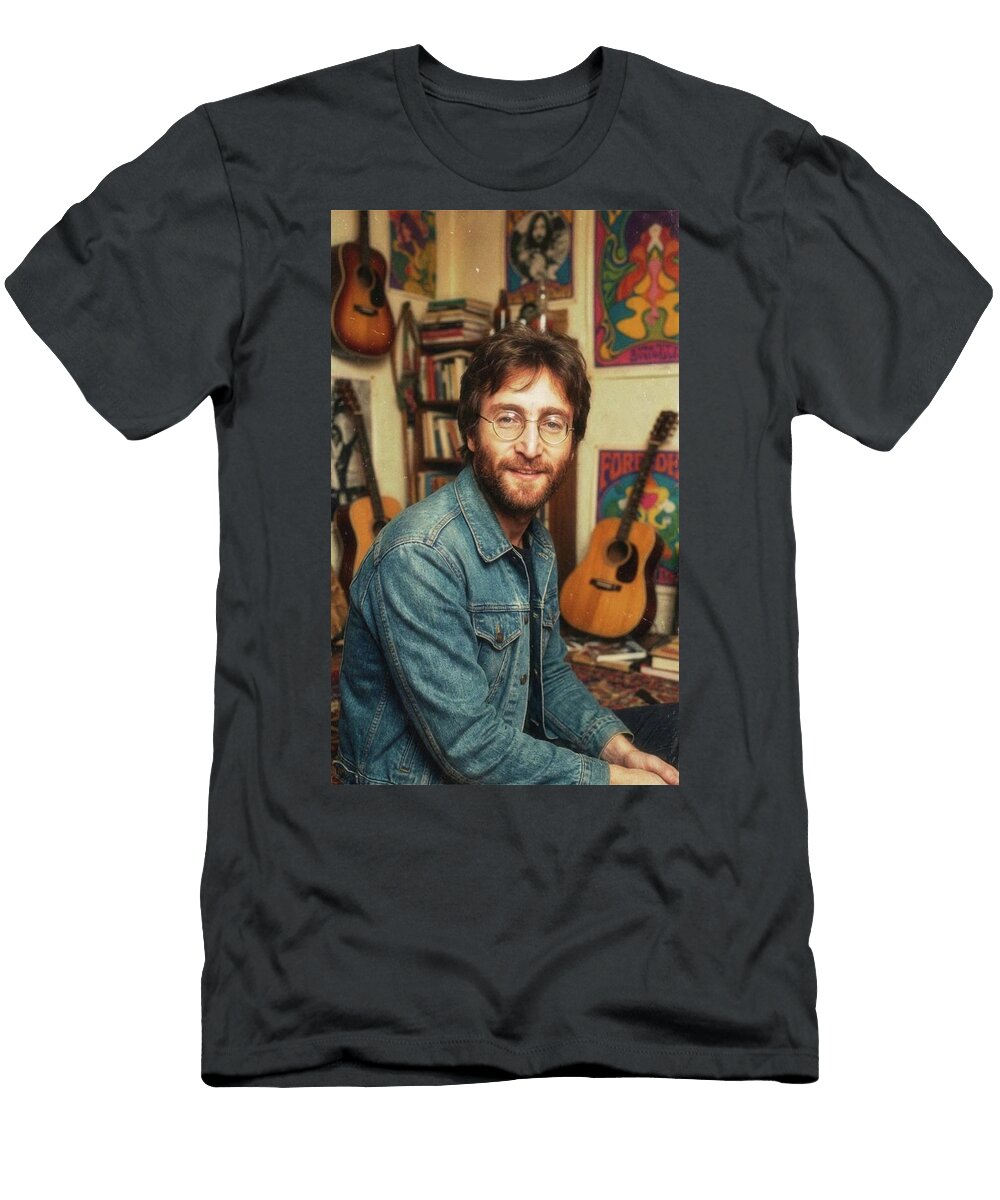 John Lennon in Guitar Filled Room Esoterica Art Agency T-Shirt