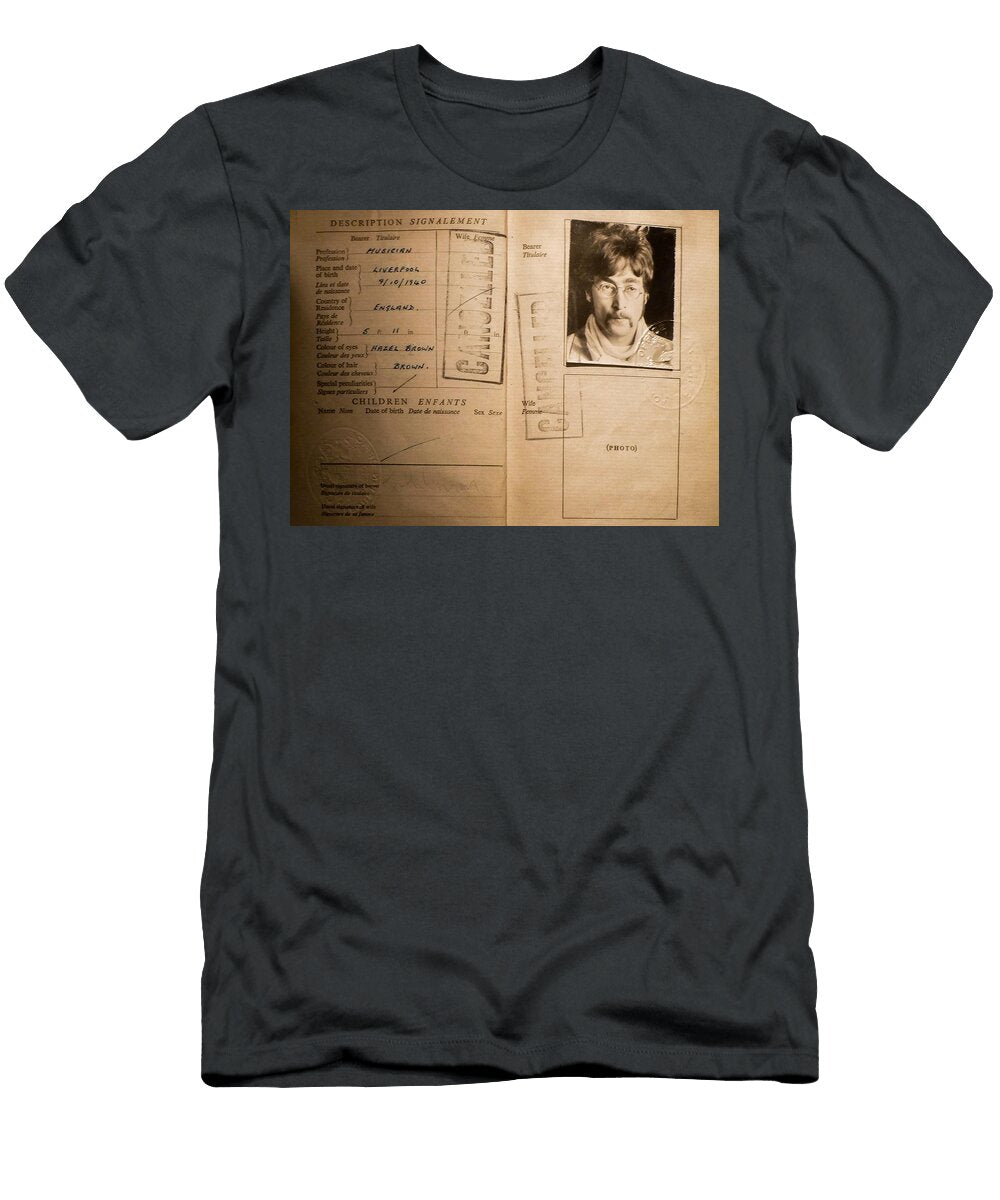 John Lennon Passport 1967 Digital Reproductions T-Shirt
