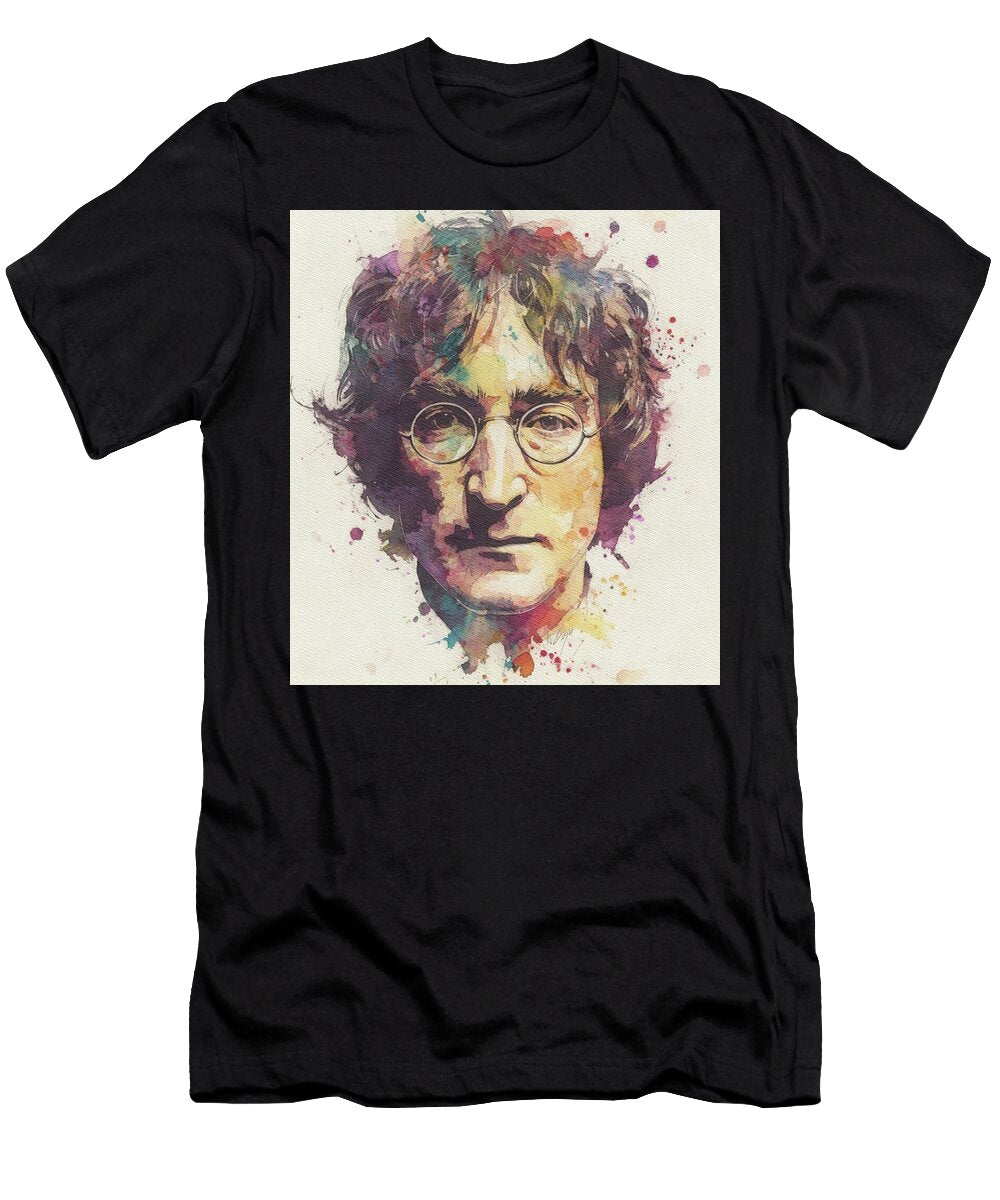 John Lennon Watercolor Portrait John Springfield T-Shirt