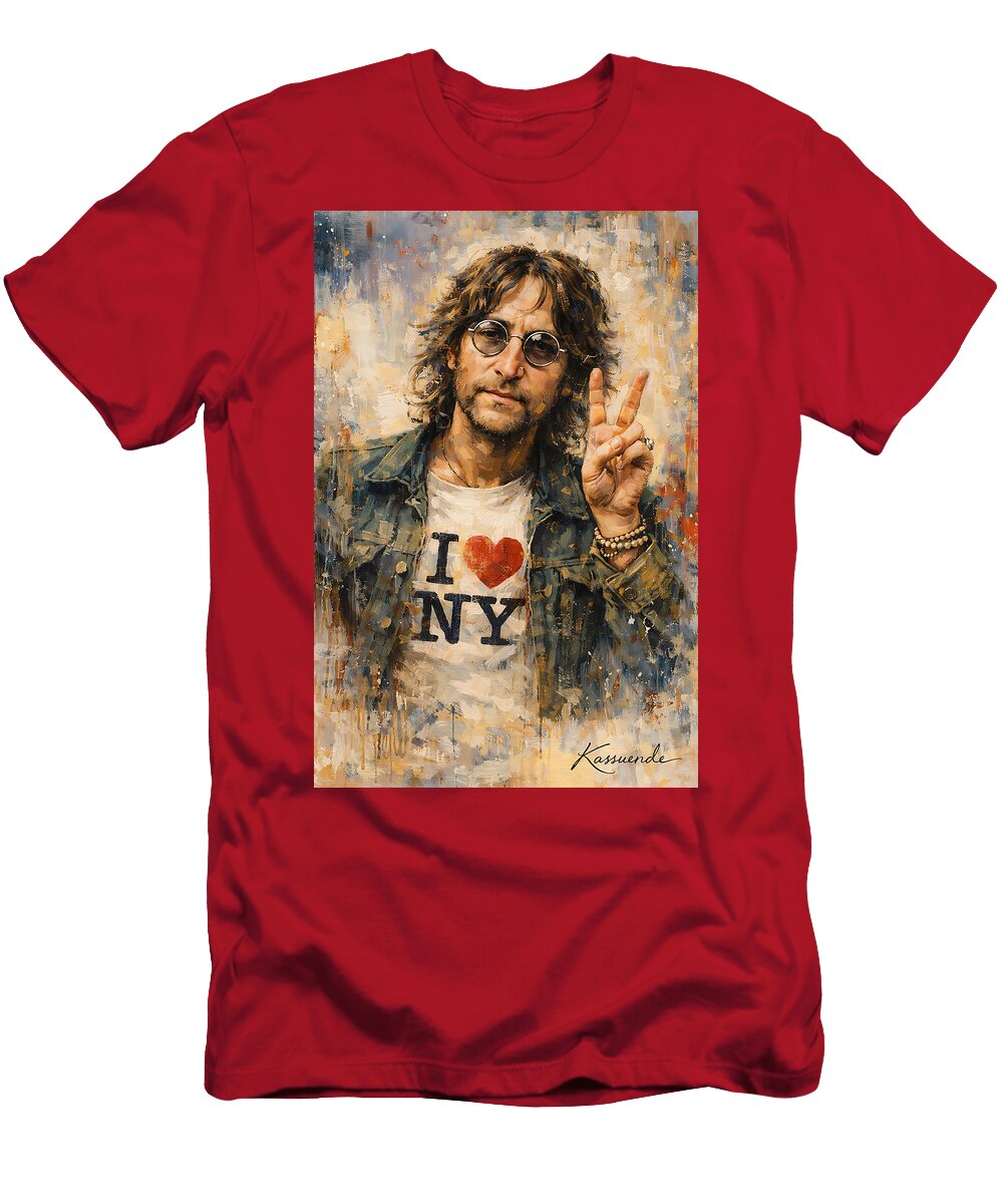 John Lennon with the Peace Sign Voice of Peace and Change Jafeth Moiane T-Shirt